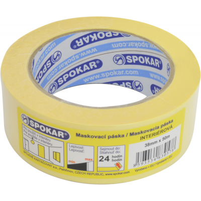 Spokar papírová zakrývací páska do 60 °C, rozměry 38 mm × 50 mm