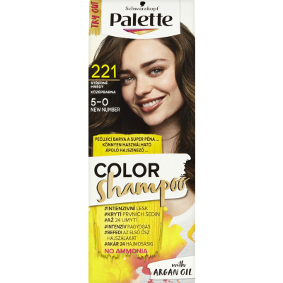 Schwarzkopf Palette Color Shampoo barva na vlasy 221 středně hnědá, 50 ml