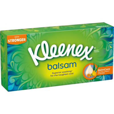 Kleenex Balsam Box 3vrstvé papírové kapesníčky s měsíčkem lékařským, 80 ks