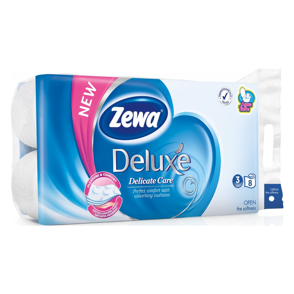Zewa Deluxe Delicate Care 3vrstvý toaletní papír, 19,3 m, 8 rolí
