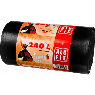 Alufix silné pytle na odpad, 35 µ, 100 × 125 cm, 240 l, 10 ks