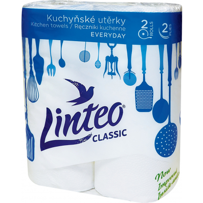 Linteo Classic 2vrstvé kuchyňské papírové utěrky, 2× 9,3 m, 2 role