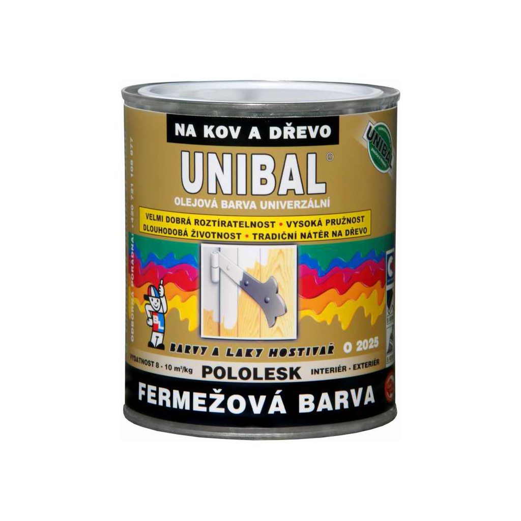 Unibal O2025 fermežová barva na dřevo a kov samozákladující, 1000 bílá, 1 kg