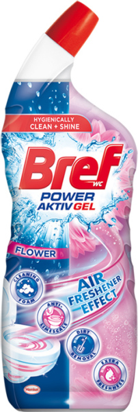Bref WC gel Power Aktiv Gel Flower s osvěžovačem, 700 ml