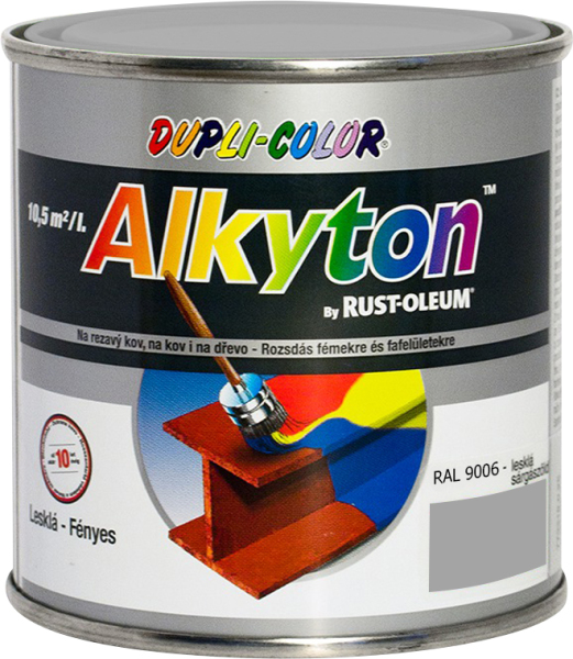 Dupli-Color Alkyton Lesk, samozákladová barva na rez, Ral 9006 stříbrná, 250 ml Doprodej, Exp. 11/26
