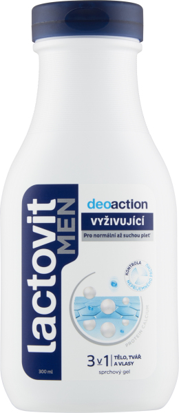 Lactovit Men DeoAction 3v1 sprchový gel, 300 ml