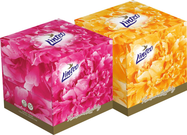 Linteo Premium papírové kapesníky 3vrstvé, box 60 ks