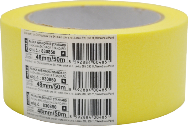 Mako Basic lepicí páska zakrývací hladký krep, 3 dny, do 60 °C, 48 mm × 50 m