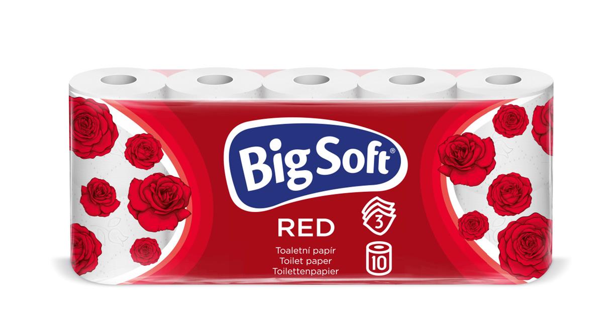 Big Soft Red 3vrstvý toaletní papír, role 150 útržků, 10 rolí