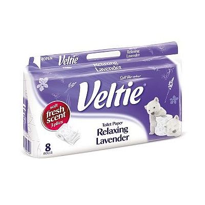 Kleenex Veltie toaletní papír Relaging Levandule 8ks 3 vrstvý