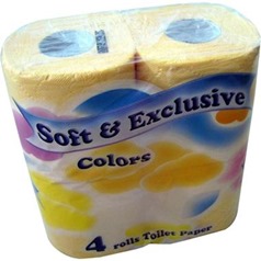 Toaletní papír Soft exclusive žlutý 4ks 2vrstvý