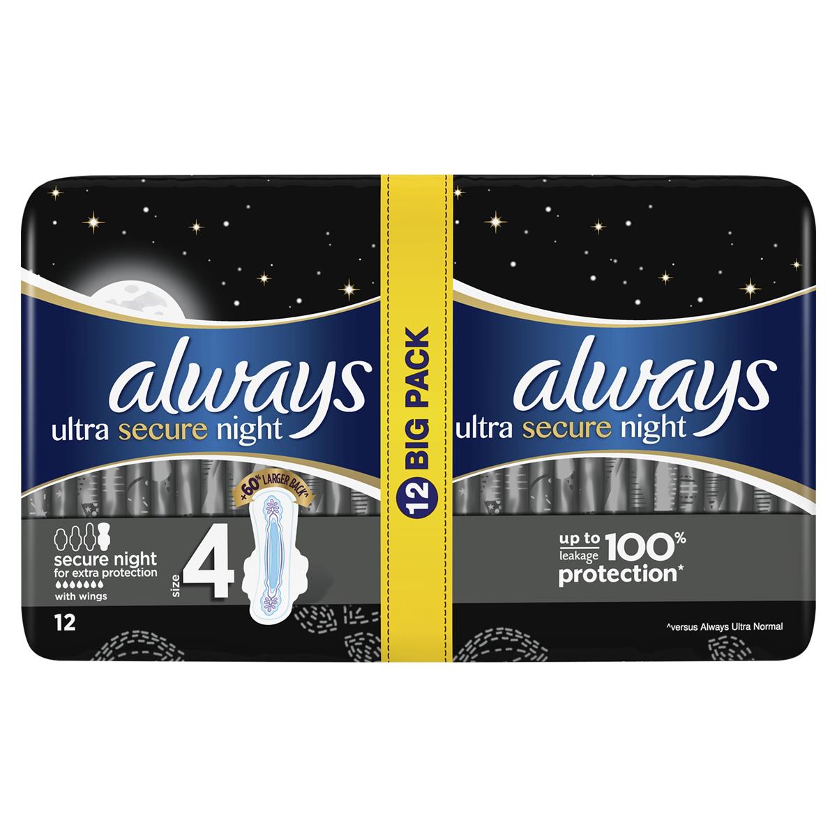 Always Ultra Extra night protection hygienické dámské vložky 12ks 