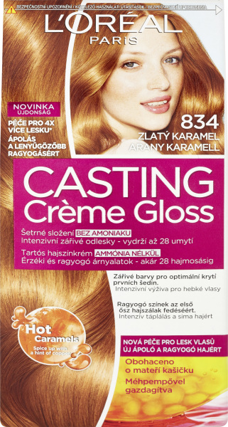 L´´Oréal Casting Crème Gloss barva na vlasy Zlatý karamel 834