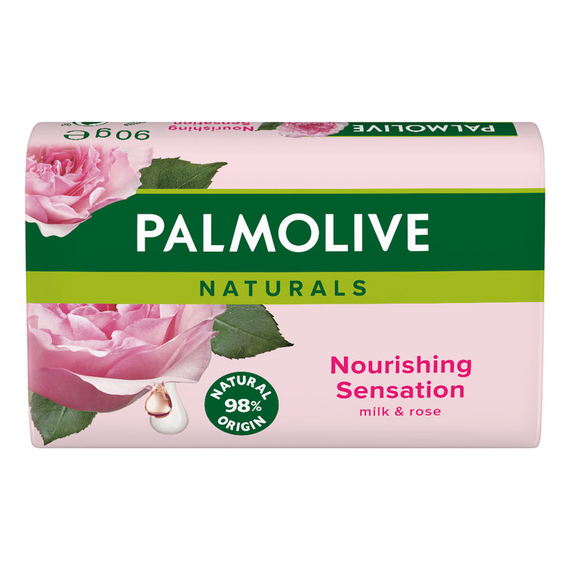 Palmolive Naturals Milk & Rose tuhé toaletní mýdlo 90 g